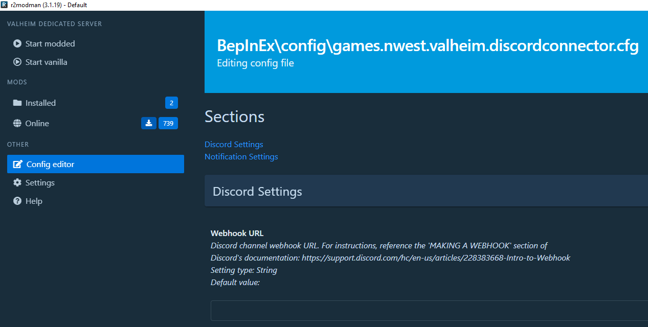 config editor section